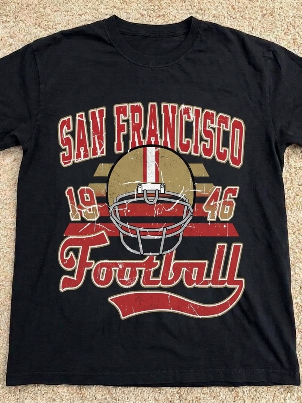 49ers Football Team Sports Graphic Tee - Black Unisex